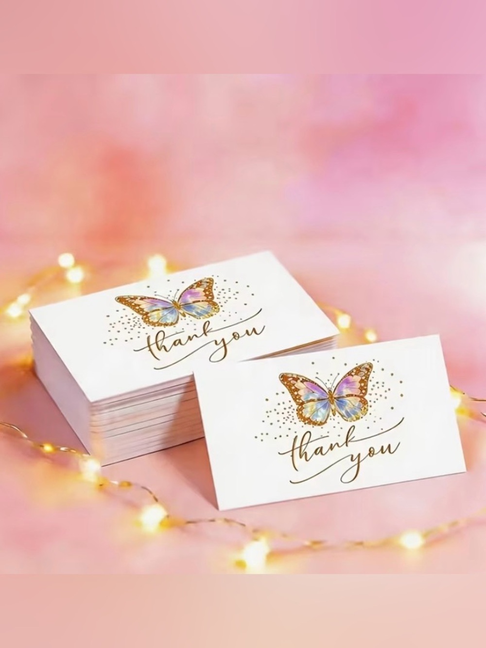 Butterfly Thank You Cards. Business Size, 52 pieces